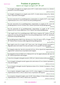 Problemi numerici sui triangoli rettangoli con angoli di 30