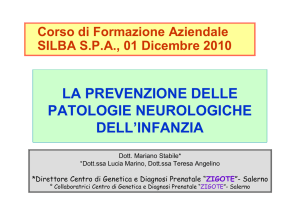 la prevenzione delle patologie neurologiche dell`infanzia