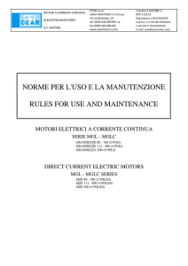 norme per l`uso e la manutenzione - Motori e Generatori a corrente