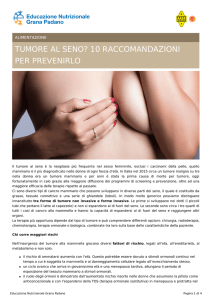 Tumore al seno? 10 raccomandazioni per prevenirlo