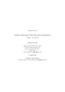 Aspetti Matematici della Meccanica Quantistica