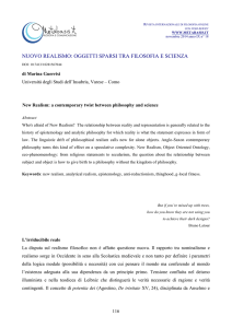 Nuovo realismo: oggetti sparsi tra filosofia e scienza