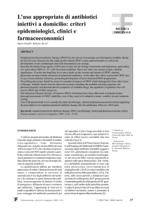 L`uso appropriato di antibiotici iniettivi a domicilio: criteri
