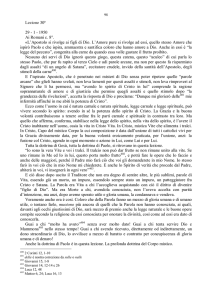 Lezione 30ª 29 - 1 - 1950 Ai Romani c. 8°. «L`Apostolo si rivolge ai