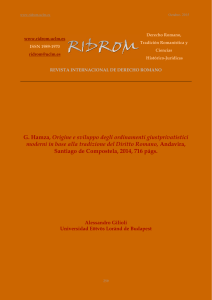 G. Hamza, Origine e sviluppo degli ordinamenti giustprivatistici