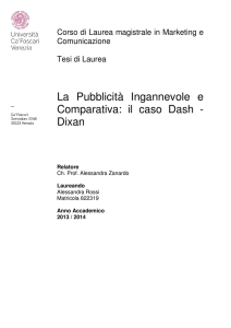 La Pubblicità Ingannevole e Comparativa: il caso Dash