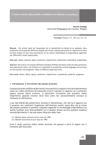 I valori inferiti dal perfetto risultativo in italiano e in polacco