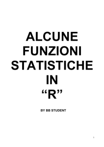 Alcune funzioni statistiche in R