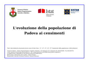 L`evoluzione della popolazione di Padova ai censimenti