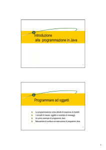 Introduzione alla programmazione in Java