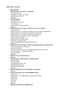 INDICE DEL VOLUME • PREFAZIONE • GENERALITA` SUI VIRUS