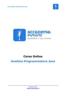 Corso Online Analista Programmatore Java