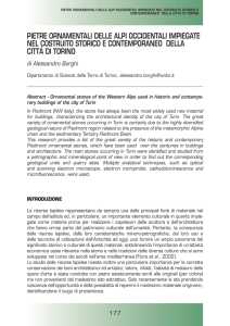 PIeTRe ORNAMeNTAlI delle AlPI OCCIdeNTAlI IMPIeGATe