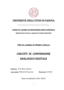 CIRCUITI DI CONVERSIONE ANALOGICO-DIGITALE