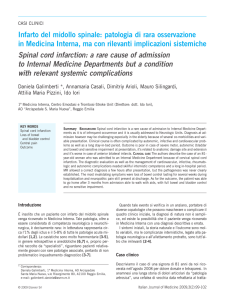 Infarto del midollo spinale - Italian Journal of Medicine