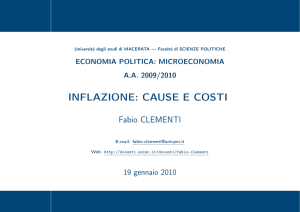 INFLAZIONE: CAUSE E COSTI