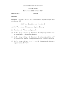 Corso di Studi in Matematica GEOMETRIA 2 Prova scritta del 15