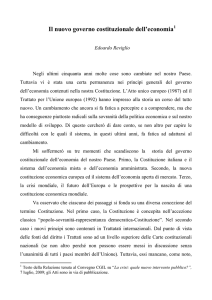 Edoardo REVIGLIO - Il nuovo governo costituzionale dell`economia