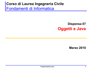 Programmazione in Java - Dipartimento di Informatica e Automazione