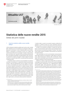 Statistica delle nuove rendite 2015 Attualità UST