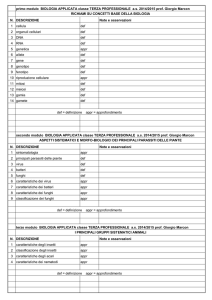 primo modulo BIOLOGIA APPLICATA classe TERZA