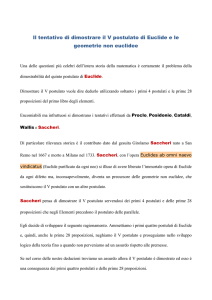 Il tentativo di dimostrare il V postulato di Euclide e le geometrie non