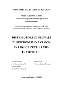 distributore di segnali di sincronismo e clock in logica - INAF-IRA