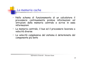 La memoria cache - Dipartimento di Informatica