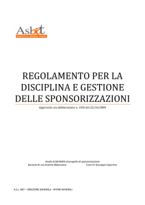 Regolamento sponsorizzazioni