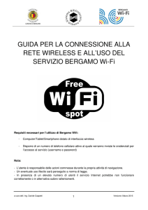 Guida per la connessione alla rete wireless e all`uso del servizio