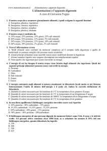 L`alimentazione e l`apparato digerente A cura di Giovanna Puppo
