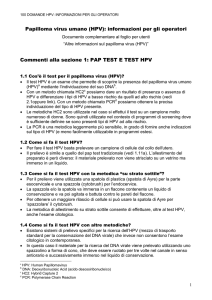 Papilloma virus umano (HPV): informazioni per gli operatori