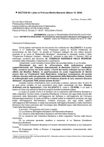 SECTION 09: Letter to Prof.ssa Mirella Manaresi (Marzo 10