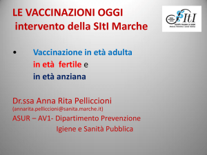 Dott. ssa Annarita Pelliccioni, Vaccinazioni in età adulta