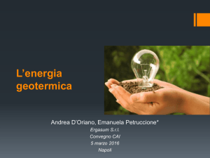L`energia geotermica, Dott. Andrea D`Oriano, Dott.ssa