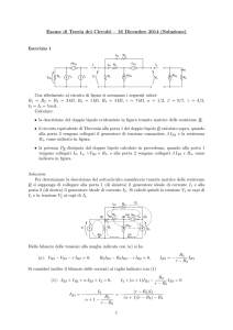Esame di Teoria dei Circuiti – 16 Dicembre 2014 (Soluzione)