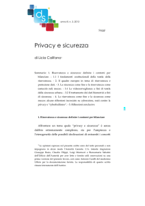 Privacy e sicurezza - Democrazia e sicurezza