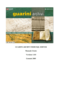 GUARINI ARCHIVI MSDE/SQL SERVER Manuale Utente Versione