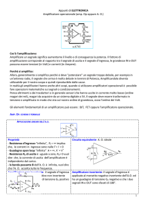 1 Appunti di ELETTRONICA Amplificatore operazionale (amp. Op