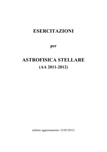 ESERCITAZIONI ASTROFISICA STELLARE