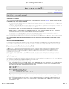 Java per programmatori C++ Architettura e concetti generali