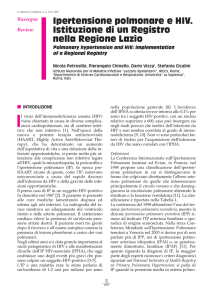 Ipertensione polmonare e HIV. Istituzione di un Registro