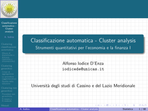 Classificazione automatica - Cluster analysis