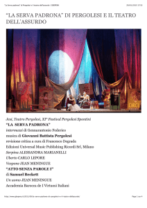 “La Serva padrona” di Pergolesi e il teatro dell`assurdo | GBOPERA