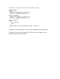 2) Riscrivere il codice del punto 1 in Java usando delegation al