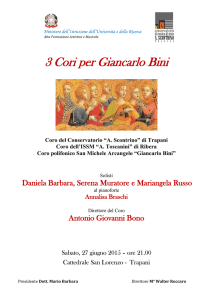 3 Cori per Giancarlo Bini - Conservatorio di Trapani