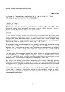 Regione Toscana – Area Istruzione e educazione 1 ALLEGATO A