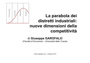 La parabola dei La parabola dei distretti industriali: nuove