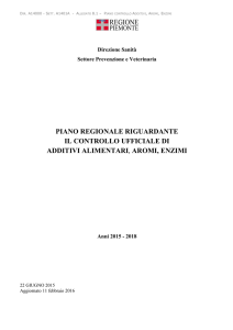 Piano di controllo additivi, aromi, enzimi