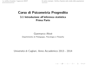 3.1 Introduzione all`inferenza statistica Prima Parte